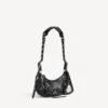 Borsa a tracolla da donna Le Cagole XS in nero
