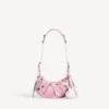 Borsa a tracolla da donna Le Cagole XS in rosa chiaro