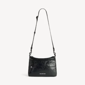 Borsa a tracolla da uomo Explorer con doppia tasca, nera