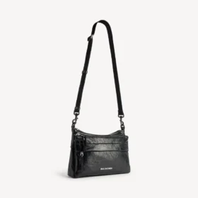 Borsa a tracolla da uomo Explorer con doppia tasca, nera