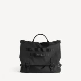 Borsa a tracolla da uomo in stile militare, nera