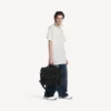 Borsa a tracolla da uomo in stile militare, nera