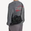 Borsa a tracolla da uomo in stile militare, piccola, nera
