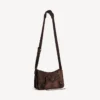 Borsa a tracolla da uomo Le City con patta, modello piccolo, color espresso chiaro