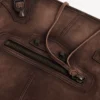 Borsa a tracolla da uomo Le City con patta, modello piccolo, color espresso chiaro