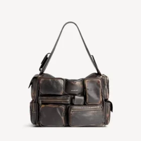 Borsa a tracolla da uomo Superbusy grande, color marrone