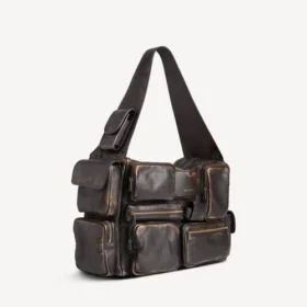 Borsa a tracolla da uomo Superbusy grande, color marrone