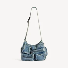 Borsa a tracolla da uomo Superbusy in blu vintage