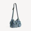 Borsa a tracolla da uomo Superbusy in blu vintage