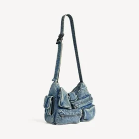 Borsa a tracolla da uomo Superbusy in blu vintage