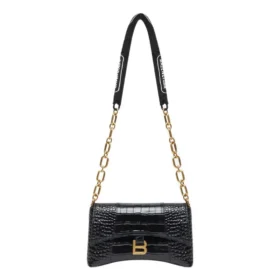 Borsa a tracolla Downtown Xs con stampa coccodrillo “Nero” 6891212106F1090