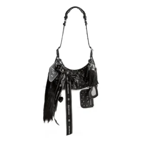 Borsa a tracolla Le Cagole Collector Xs con strass “Black” 6713092AASO1000