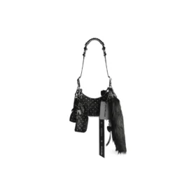 Borsa a tracolla Le Cagole Collector Xs con strass “Black” 6713092AASO1000