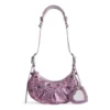 Borsa a tracolla Le Cagole XS con stampa leopardata “Rosa” 6713092AAV75651