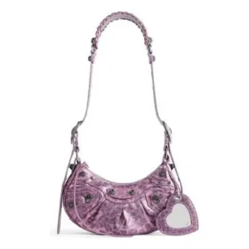 Borsa a tracolla Le Cagole XS con stampa leopardata “Rosa” 6713092AAV75651