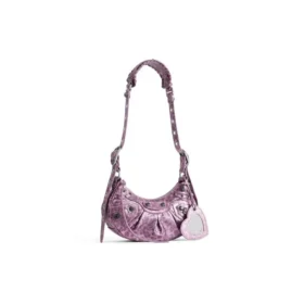 Borsa a tracolla Le Cagole XS con stampa leopardata “Rosa” 6713092AAV75651