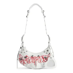 Borsa a tracolla Le Cagole XS fai da te in metallo “White” 6713092AAXE9066