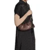 Borsa a tracolla Le Cagole Xs metallizzata “Brown” 6713090GT3Y2564