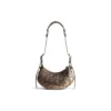 Borsa a tracolla Le Cagole XS metallizzata con stampa leopardata “Brown” 6713092AAV72529