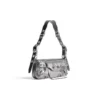 Borsa a tracolla Le Cagole Xs metallizzata “Silver” 7716700GT3Y8103