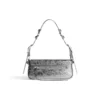 Borsa a tracolla Le Cagole Xs metallizzata “Silver” 7716700GT3Y8103