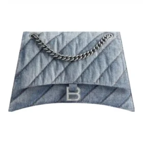 Borsa a tracolla media Crush trapuntata “Blue” 7163932AAGX4661