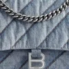 Borsa a tracolla media Crush trapuntata “Blue” 7163932AAGX4661