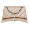 Borsa a tracolla media Crush trapuntata “Marrone chiaro” 716393210J02906