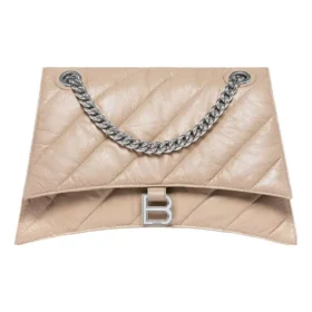 Borsa a tracolla media Crush trapuntata “Marrone chiaro” 716393210J02906