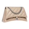 Borsa a tracolla media Crush trapuntata “Marrone chiaro” 716393210J02906
