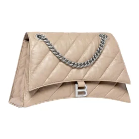 Borsa a tracolla media Crush trapuntata “Marrone chiaro” 716393210J02906