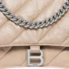 Borsa a tracolla media Crush trapuntata “Marrone chiaro” 716393210J02906