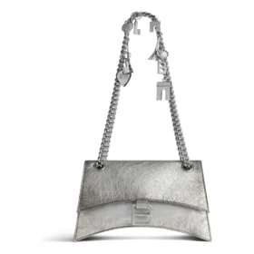 Borsa a tracolla piccola Crush con effetto sporco “Silver” 7819202AA6X8110