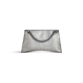 Borsa a tracolla piccola Crush con effetto sporco “Silver” 7819202AA6X8110