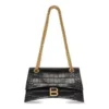 Borsa a tracolla piccola Crush con motivo coccodrillo in rilievo “Black” 716351210IX1000
