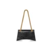 Borsa a tracolla piccola Crush con motivo coccodrillo in rilievo “Black” 716351210IX1000
