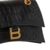 Borsa a tracolla piccola Crush con motivo coccodrillo in rilievo “Black” 716351210IX1000