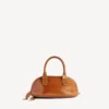 Borsa da bowling da donna Bolero mini in pelle color cuoio