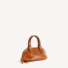 Borsa da bowling da donna Bolero mini in pelle color cuoio
