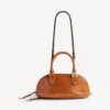 Borsa da bowling da donna Bolero mini in pelle color cuoio