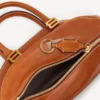 Borsa da bowling da donna Bolero mini in pelle color cuoio