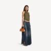 Borsa da bowling da donna Bolero mini in pelle color cuoio