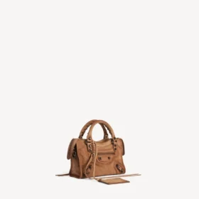 Borsa da città da donna mini in color cammello
