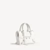 Borsa da donna Le City piccola con borchie giganti e strass in bianco ottico