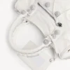 Borsa da donna Le City piccola con borchie giganti e strass in bianco ottico