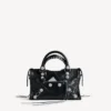 Borsa da donna Le City piccola con borchie giganti e strass, nera Borsa da donna Le City piccola con borchie giganti e strass, nera