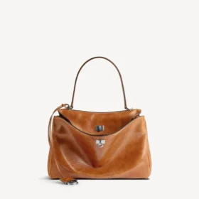 Borsa da donna Rodeo media in pelle color tan stile cowboy
