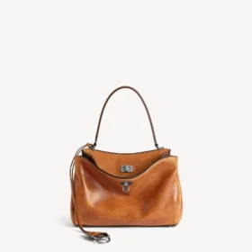 Borsa da donna Rodeo piccola in pelle color cuoio da cowboy
