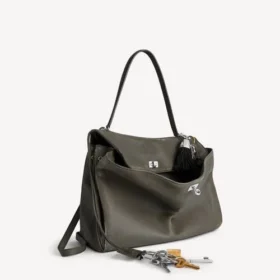 Borsa da Rodeo da donna grande con ciondoli, colore kaki