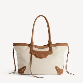 Borsa da spiaggia da donna Le City, modello medio, nei colori beige/cammello